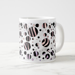 Zwarte en roze Zebra Polka Dots Jumbo Beker