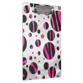 Zwarte en roze Zebra Polka Dots Klembord (Rechts)