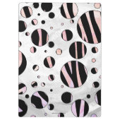 Zwarte en roze Zebra Polka Dots Klembord (Achterkant)