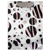 Zwarte en roze Zebra Polka Dots Klembord (Voorkant)