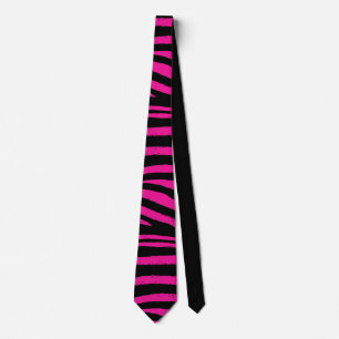 Zwarte en roze Zebra Stropdas