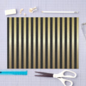 Zwarte en Shimmery Gold Stripes Tissuepapier (Craft)
