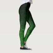 Zwarte en smaragdgroene gradiënttextuur leggings (Rechts)