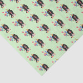 Zwarte en Tan Cavalier Spaniel Birthday Tissuepapier (Detail)