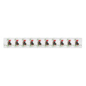 Zwarte en Tan Coonhound kerst Grosgrain Lint (Voorkant)