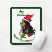 Zwarte en Tan Coonhound-kerstcadeautjes Muismat (Met muis)