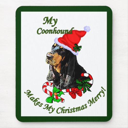 Zwarte en Tan Coonhound-kerstcadeautjes Muismat (Voorkant)