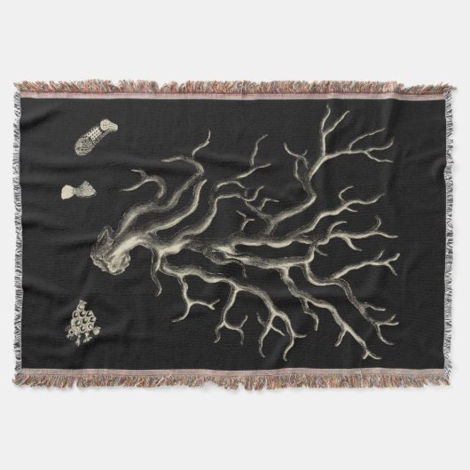 Zwarte en Tan Coral Deken (Voorkant)