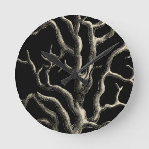 Zwarte en Tan Coral Ronde Klok