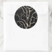 Zwarte en Tan Coral Ronde Sticker (Tas)