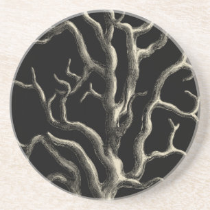 Zwarte en Tan Coral Zandsteen Onderzetter