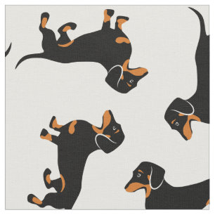 Zwarte en Tan Dachshunds Stof