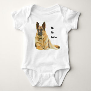 Zwarte en Tan German Shepherd Brother/Zister Romper