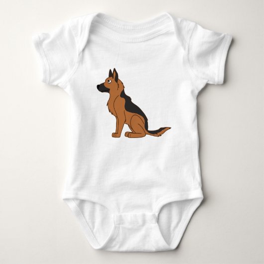 Zwarte en Tan German Shepherd Romper (Voorkant)