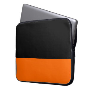 Zwarte en Tangerine laptoptas Laptop Sleeve