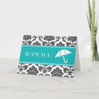 Zwarte en Teal Bruiloftsshower Bedankt