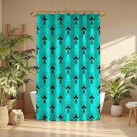 Zwarte en turquoise art deco naadloos patroon