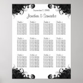 Zwarte en witte 12-weduwentabellen Zitplaatsen Poster (Voorkant)