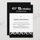 Zwarte en Witte 40e verjaardag Kaart (Voorkant / Achterkant)