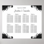 Zwarte en witte 8-weduwentabellen Zitplaatsen Poster (Voorkant)