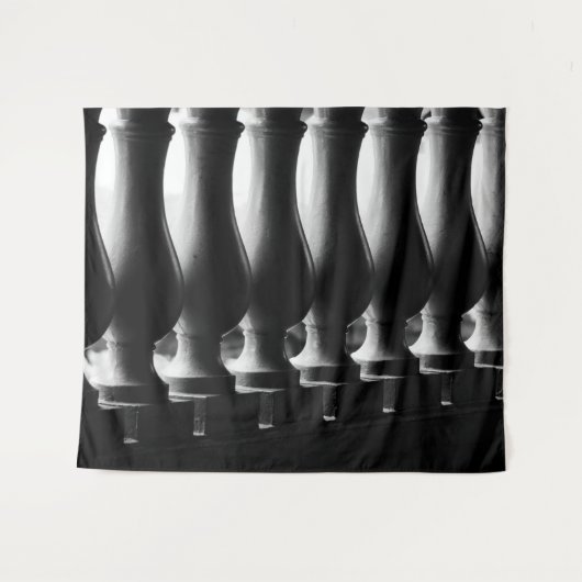 Zwarte en witte Abstracte architectuur Wandkleed (Voorkant (horizontaal))