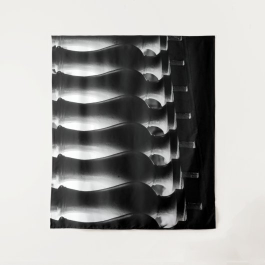 Zwarte en witte Abstracte architectuur Wandkleed (Voorkant)