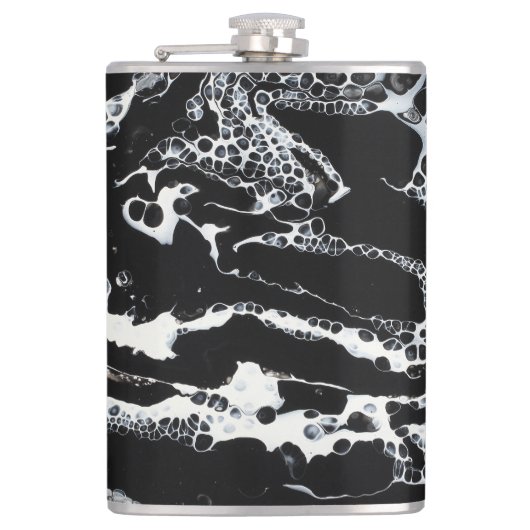 Zwarte en witte Abstracte kolf - "Mini Cray" Heupfles (Voorkant)