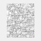 Zwarte en witte Abstracte valkreeften Fleece Deken (Voorkant)