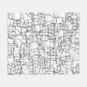 Zwarte en witte Abstracte valkreeften Fleece Deken (Voorkant (Horizontaal))