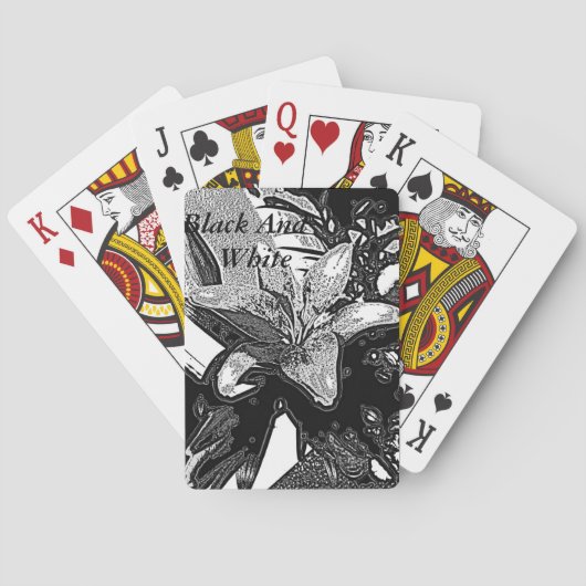 zwarte en witte abstracte vormen moderne pokerkaarten (Achterkant)