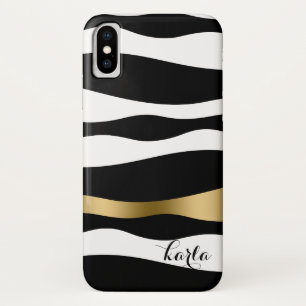 Zwarte en witte Abstracte Zebrastripes iPhone X Hoesje