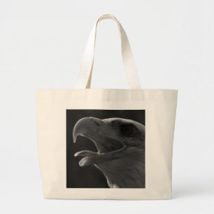 Zwarte en witte adelaar grote tote bag