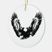 Zwarte en witte adelaar keramisch ornament (Links)