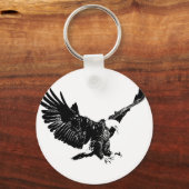 Zwarte en witte adelaar sleutelhanger (Voorkant)