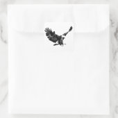 Zwarte en witte adelaar vierkante sticker (Tas)