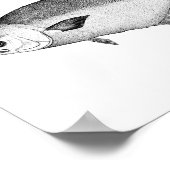 Zwarte en witte afbeelding van de Pompaan Poster (Hoek)