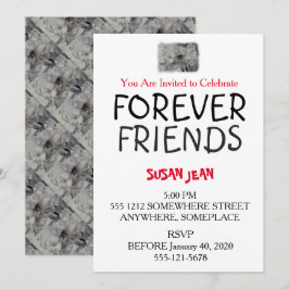 ZWARTE EN WITTE AMARLLIS PARTIJINVITATIE KAART