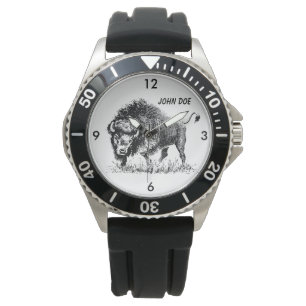 Zwarte en Witte Amerikaanse Buffalo Horloge