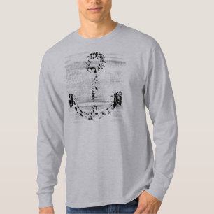 Zwarte en witte anchor luipaard 2 t-shirt