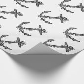 zwarte en witte anker en helling cadeaupapier (Hoek)