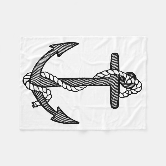 zwarte en witte anker en helling fleece deken (Voorkant (Horizontaal))