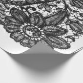 ZWARTE EN WITTE ANTIEK RUIMTEPATROON MET VERSCHIJN CADEAUPAPIER (Hoek)