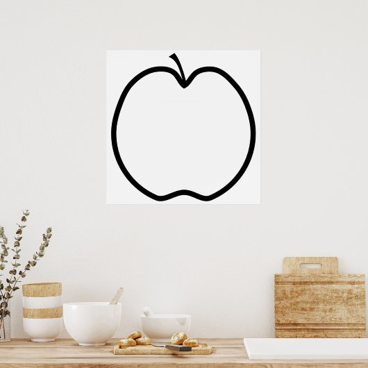 Zwarte en witte appel. poster (Keuken)