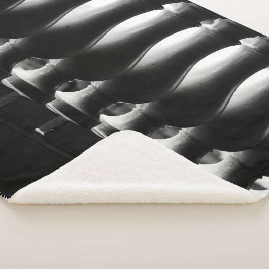 Zwarte en witte architectuur sherpa deken (3/4)