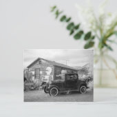 zwarte en witte auto briefkaart (Staand voorkant)