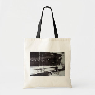 Zwarte en witte auto tote bag