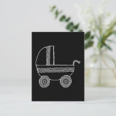 Zwarte en witte Baby Stroller. Briefkaart (Staand voorkant)