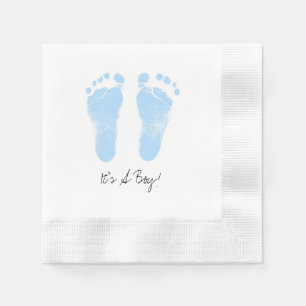Zwarte en witte Baby voetafdrukken Servet