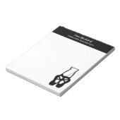 Zwarte en witte balletslippers en puntenpapier notitieblok (Gedraaid)