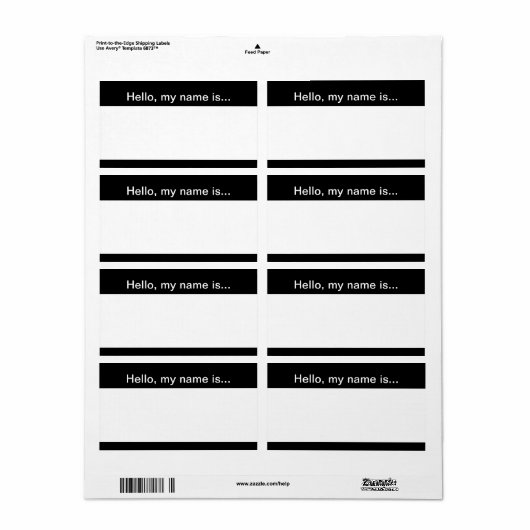 Zwarte en witte bedrijfsnaam Markering - Etiket (Full Sheet)